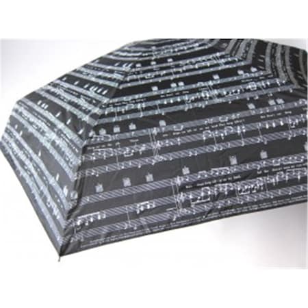 9 In. Raindrops Keep Falling On My Head Umbrella - Black With White